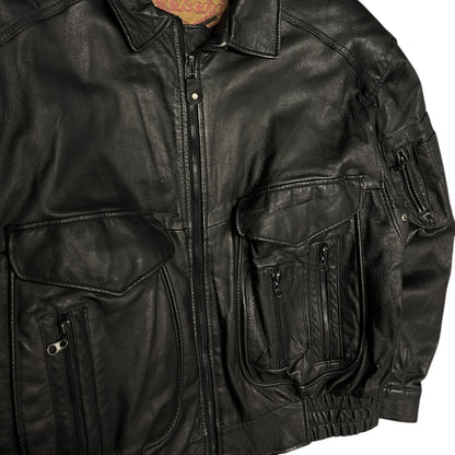 Vintage Weekends Leather Bomber Jacket