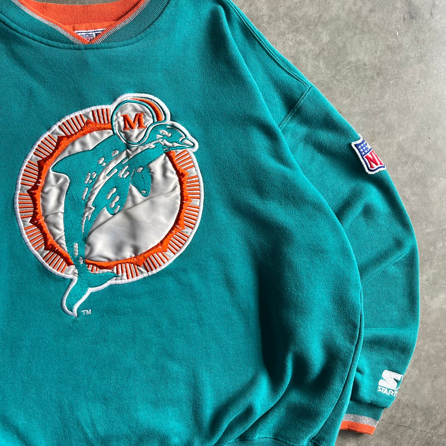 Vintage Starter Miami Dolphins Big Logo Crewneck Sweatshirt
