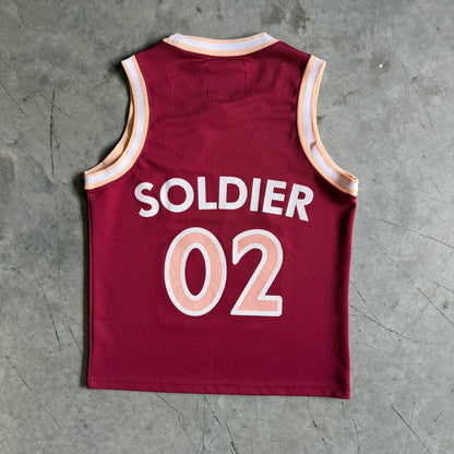 Bape Soldier #02 Maroon Basketball Jersey