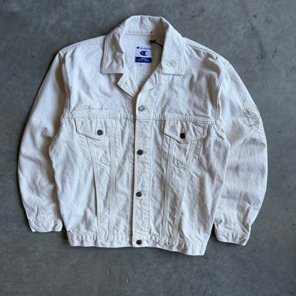 Vintage Champion 1996 Atlanta Olympics Off White Denim Jacket