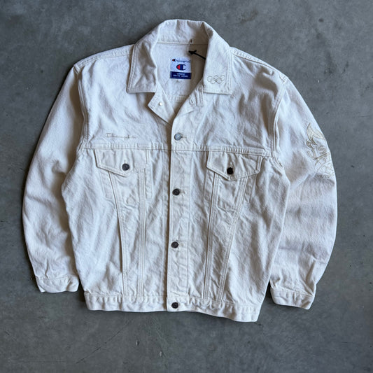 Vintage Champion 1996 Atlanta Olympics Off White Denim Jacket
