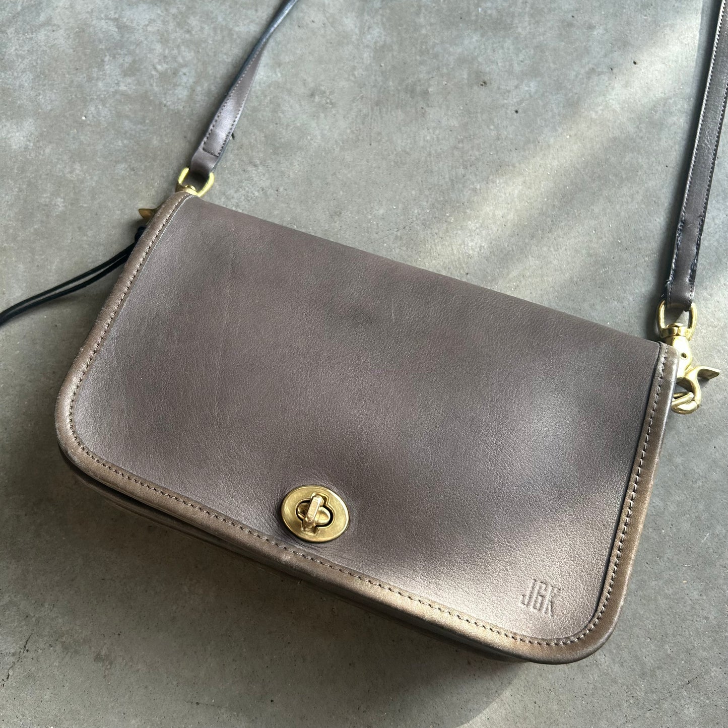 Coach 90s Grey Penny Pocket Turnlock Bag
