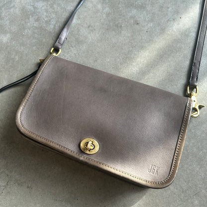 Coach 90s Grey Penny Pocket Turnlock Bag