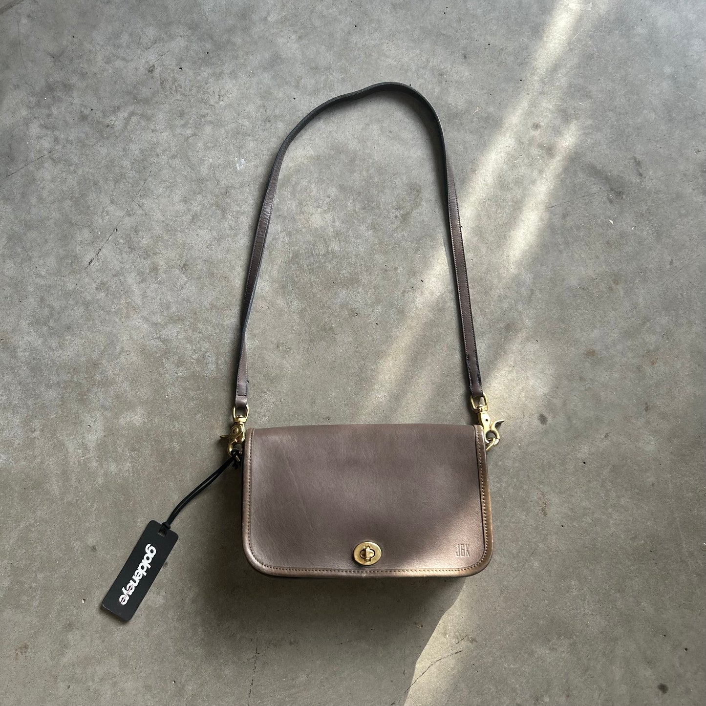 Coach 90s Grey Penny Pocket Turnlock Bag