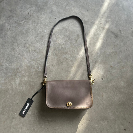 Coach 90s Grey Penny Pocket Turnlock Bag