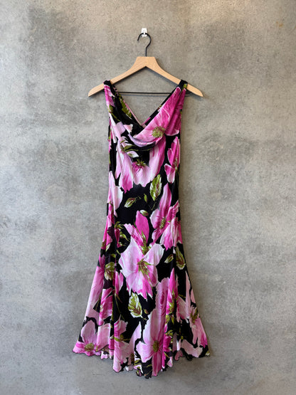 Women’s Pink Cowl Neck Fairy Core Maxi Dress