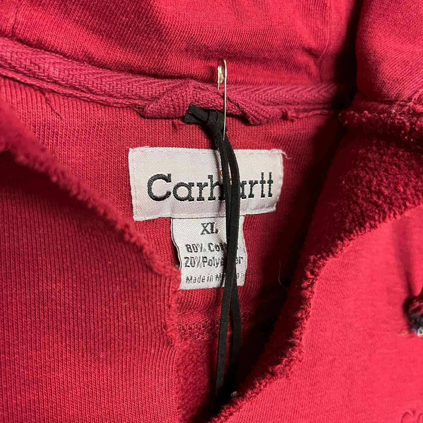 Y2K Carhartt Embroidered Mini Logo Chop Neck Hoodie