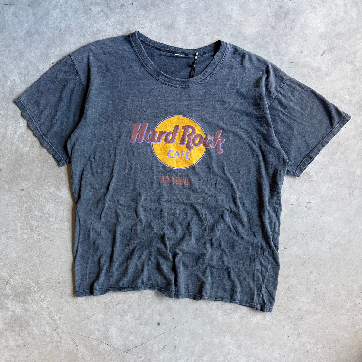 Y2K Hard Rock Cafe Mykonos Location Striped Tee