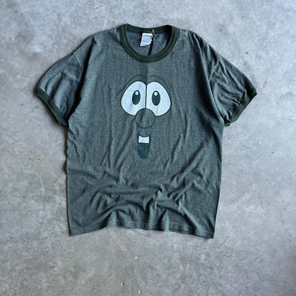 Y2K Veggie Tales Larry The Cucumber Face Tee