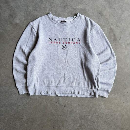 Y2K Nautica Jeans Company Spellout Gray Sweatshirt