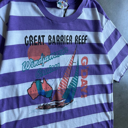 Vintage Striped Great Barrier Reef “G’Day!” Tee
