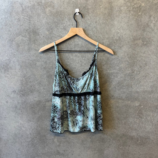 Women’s Y2K Secret Treasures Blue Cheetah  Print Camisole