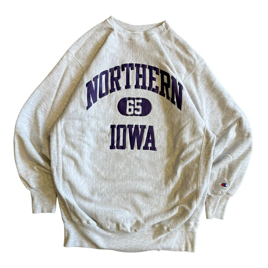 Vintage Champion Reverse Weave UNI Northern Iowa Spellout Crewneck