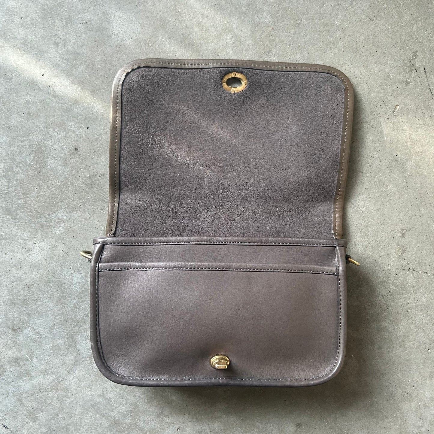 Coach 90s Grey Penny Pocket Turnlock Bag