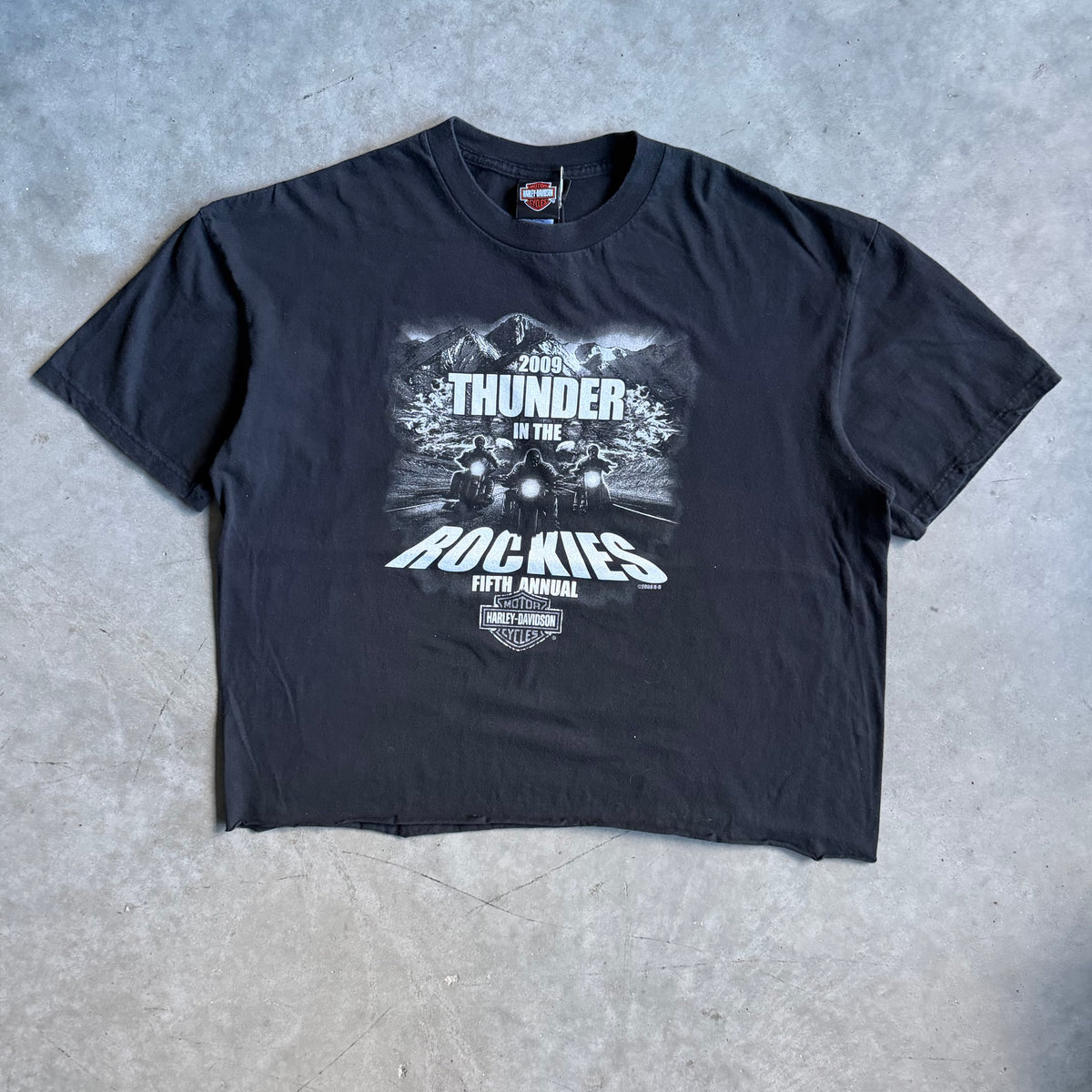 Y2K Harley Davidson 50th Annual Thunder In The Rockies Chopped Tee