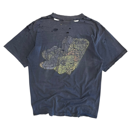 Vintage Distressed Thrashed JNCO Lazy Boy Navy T Shirt