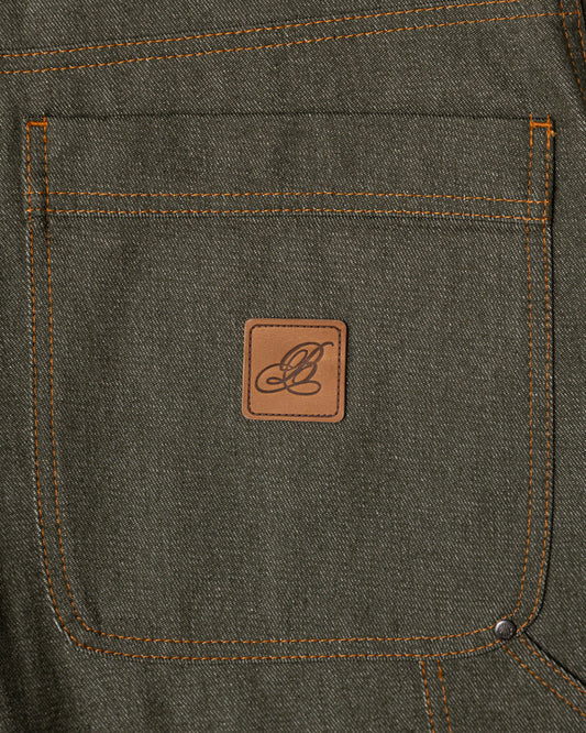 Brigade - Raw Denim Double Knee Shorts - Olive