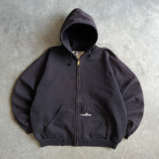 Vintage Carhartt ‘K129 BLK’ Thermal Lined Zip Up Hoodie