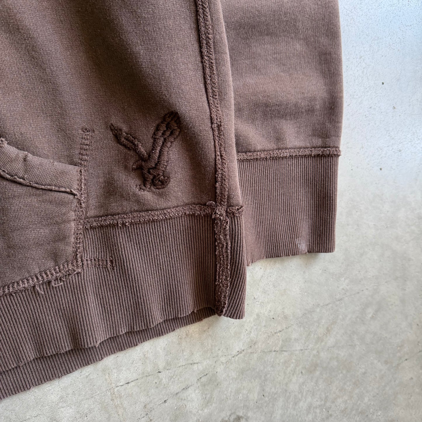 Vintage American Eagle Distressed Brown Quarter-Zip