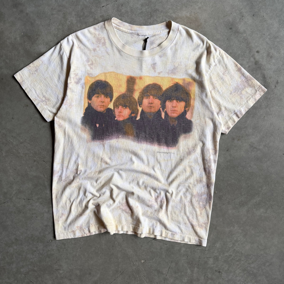 Y2K The Beatles Yellow Tie Dye Group Portrait Tee