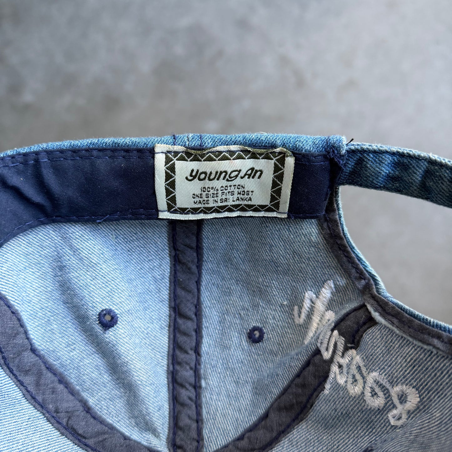 Y2K Youngan New York Yankees Denim Strap Back Hat