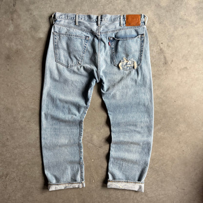 Levi’s LVC Lot 501 Turquoise Rivet Sashiko Redline Selvedge Jeans