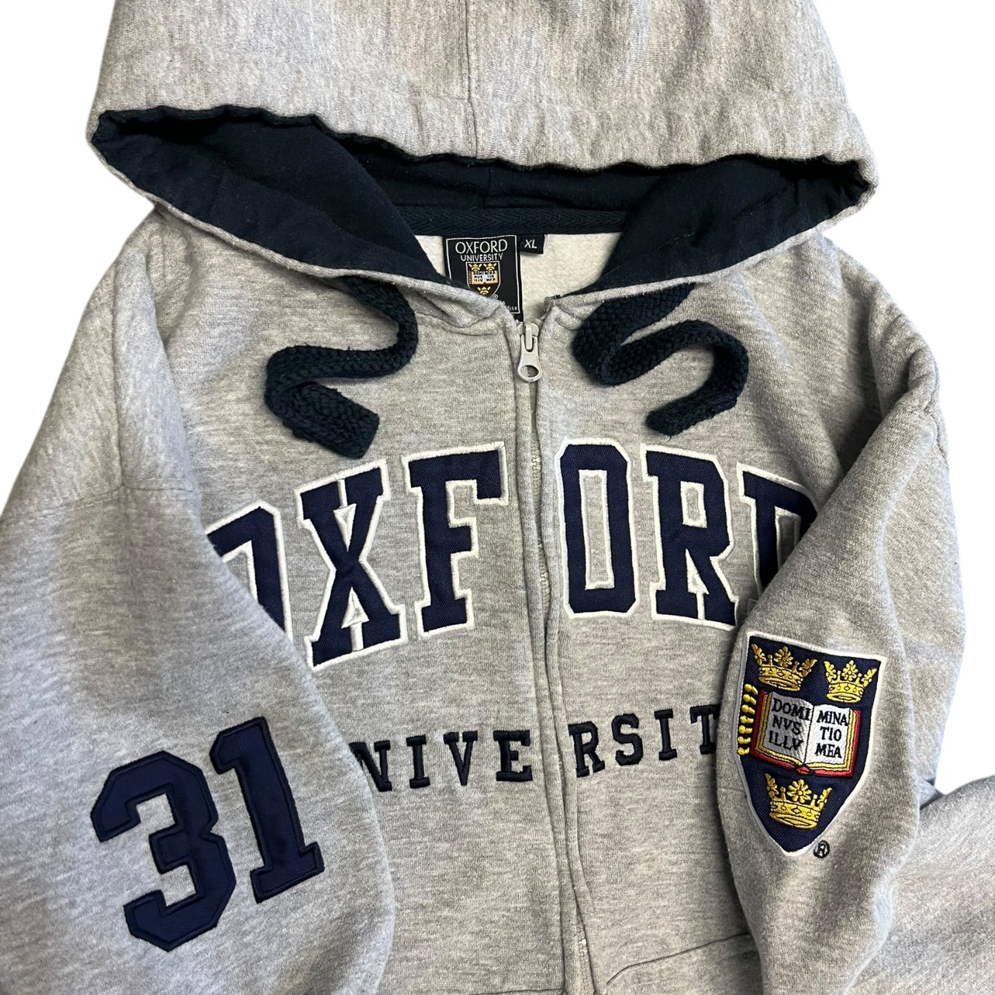 Y2K Oxford University Zip Up Sweatshirt