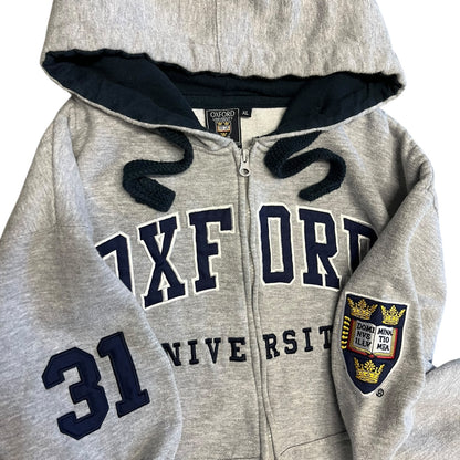 Y2K Oxford University Zip Up Sweatshirt