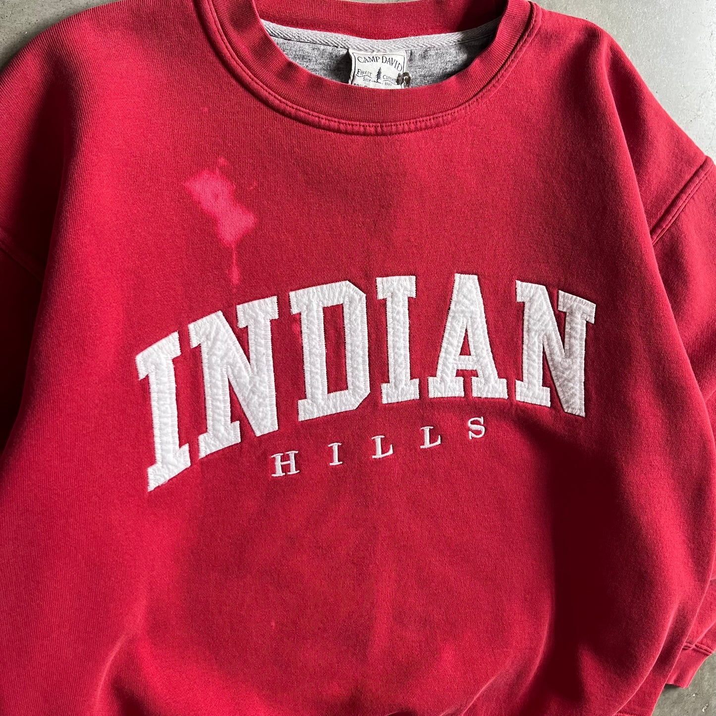Vintage Indian Hills Faded Red Sweatshirt