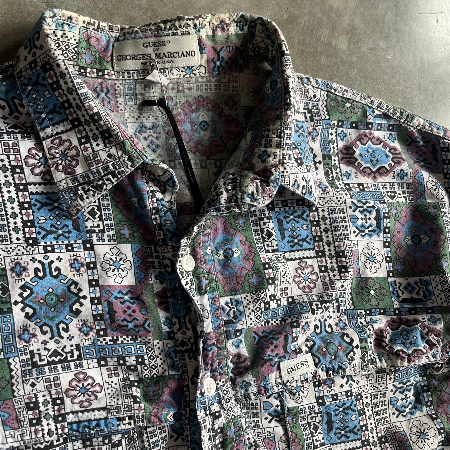 Vintage Guess Abstract Button Down Shirt