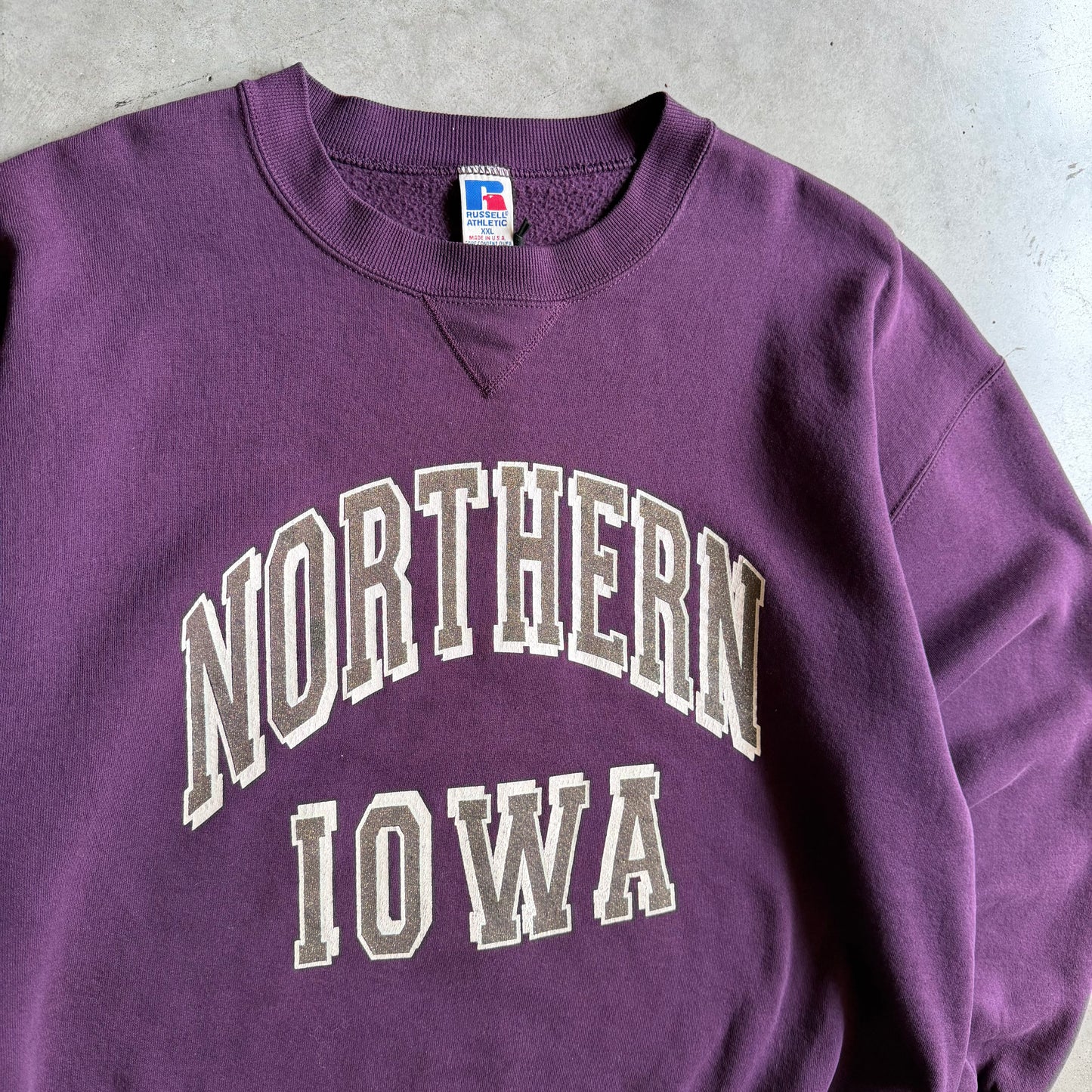 Vintage Russell Athletic Northern Iowa Sparkle Print Sweatshirt