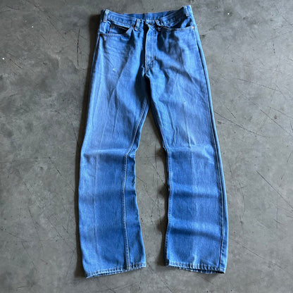 Vintage Plain Pockets Slight Flare  Blue Jeans