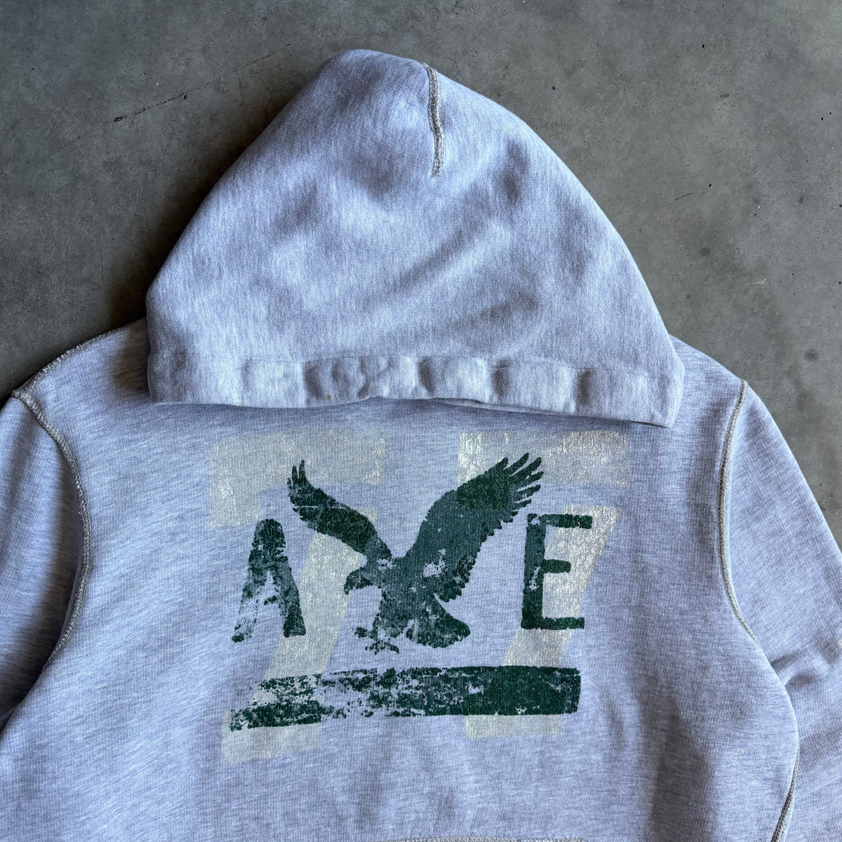 Y2K American Eagle Green Eagle Grey Sweatshirt