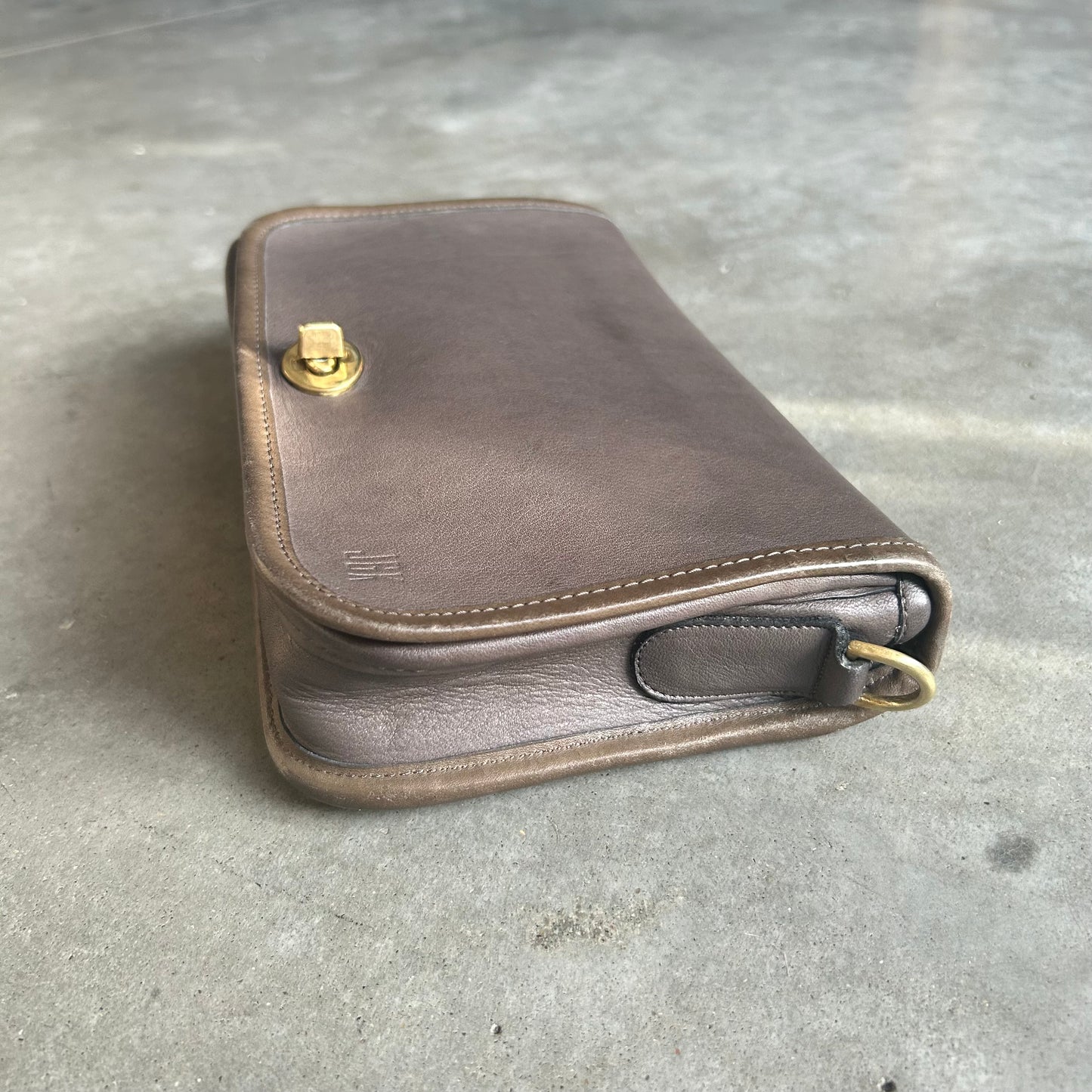 Coach 90s Grey Penny Pocket Turnlock Bag