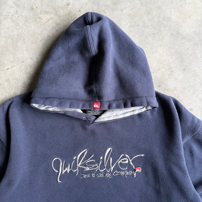 Y2K Quiksilver Boarding Company Embroidered Navy Hoodie