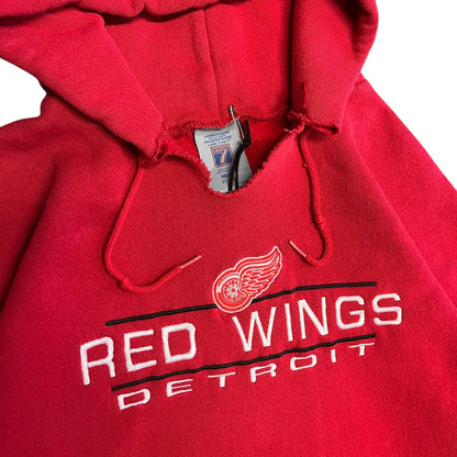 Vintage Logo 7 NHL Detroit Redwings Red Hoodie