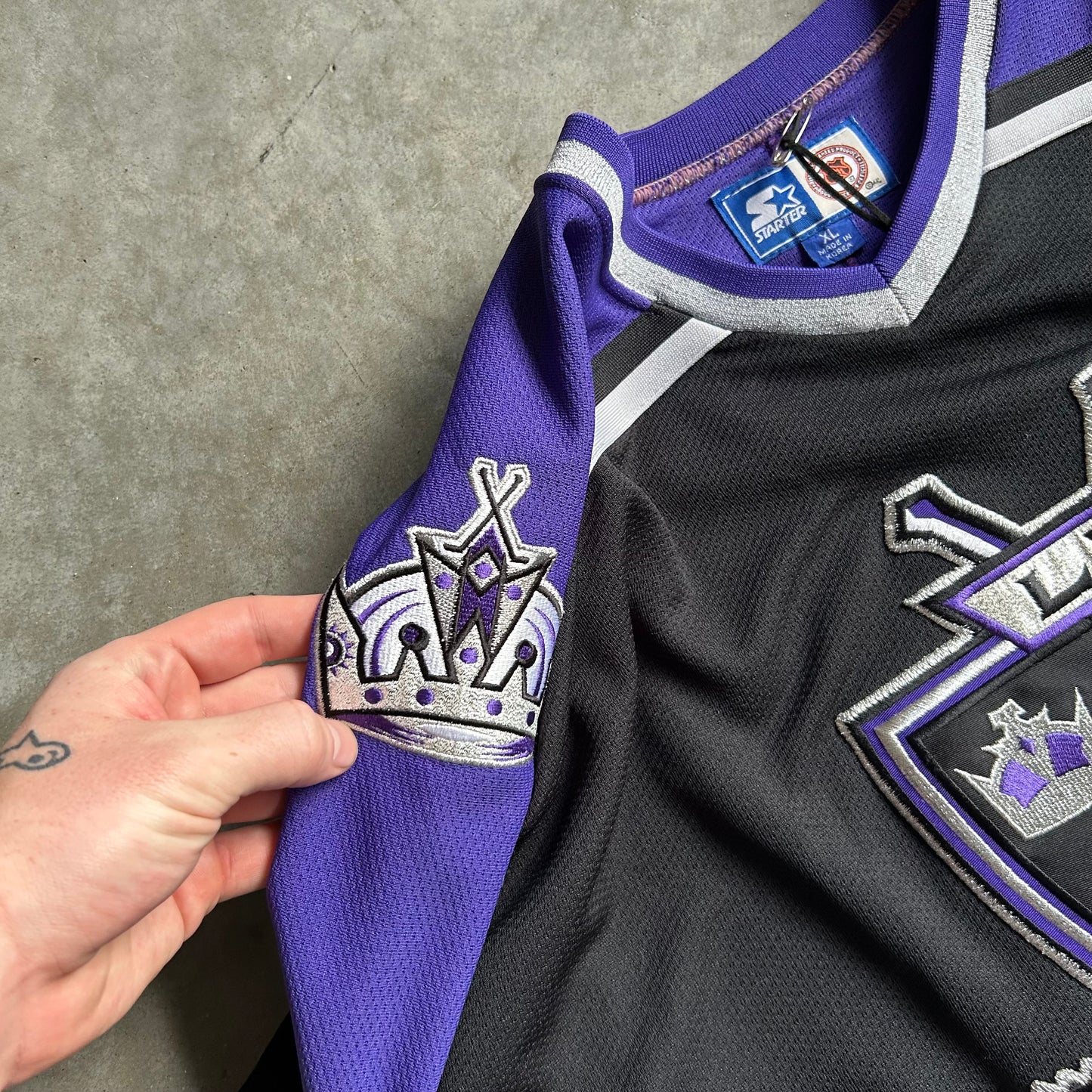 Vintage Starter LA Kings Purple Hockey Jersey