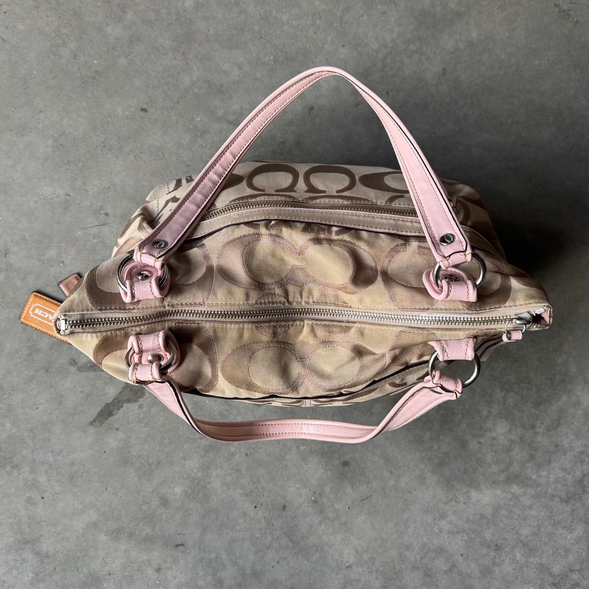 Coach Y2K Poppy Signature Pink Satin Tote Bag