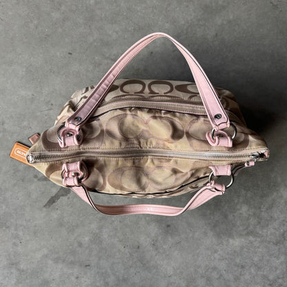 Coach Y2K Poppy Signature Pink Satin Tote Bag