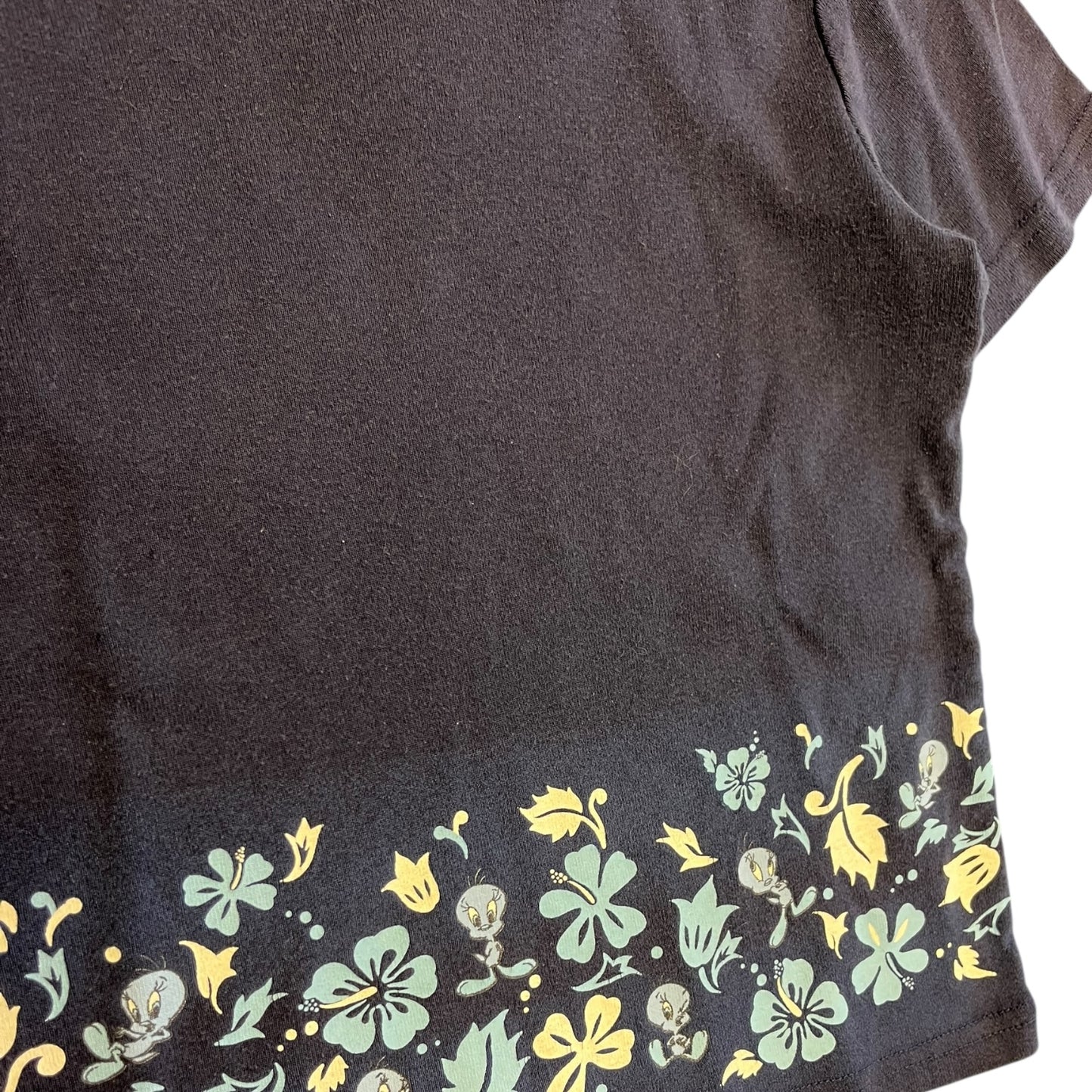 Y2K Youth Looney Toons Tweety and Flowers Waist Print Tee