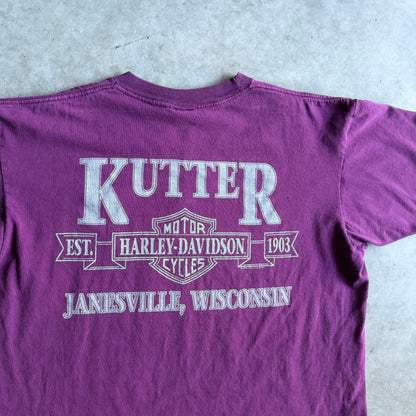 Vintage Kutter Harley Davidson Burgundy Winged Shield Tee