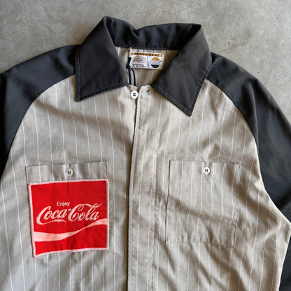 Vintage 60s/70s Perma-Neat Coca Cola Stripe Work Shirt