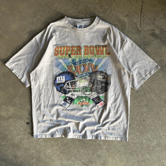 NFL Super Bowl XXV Giants vs Ravens Helmet T Shirt