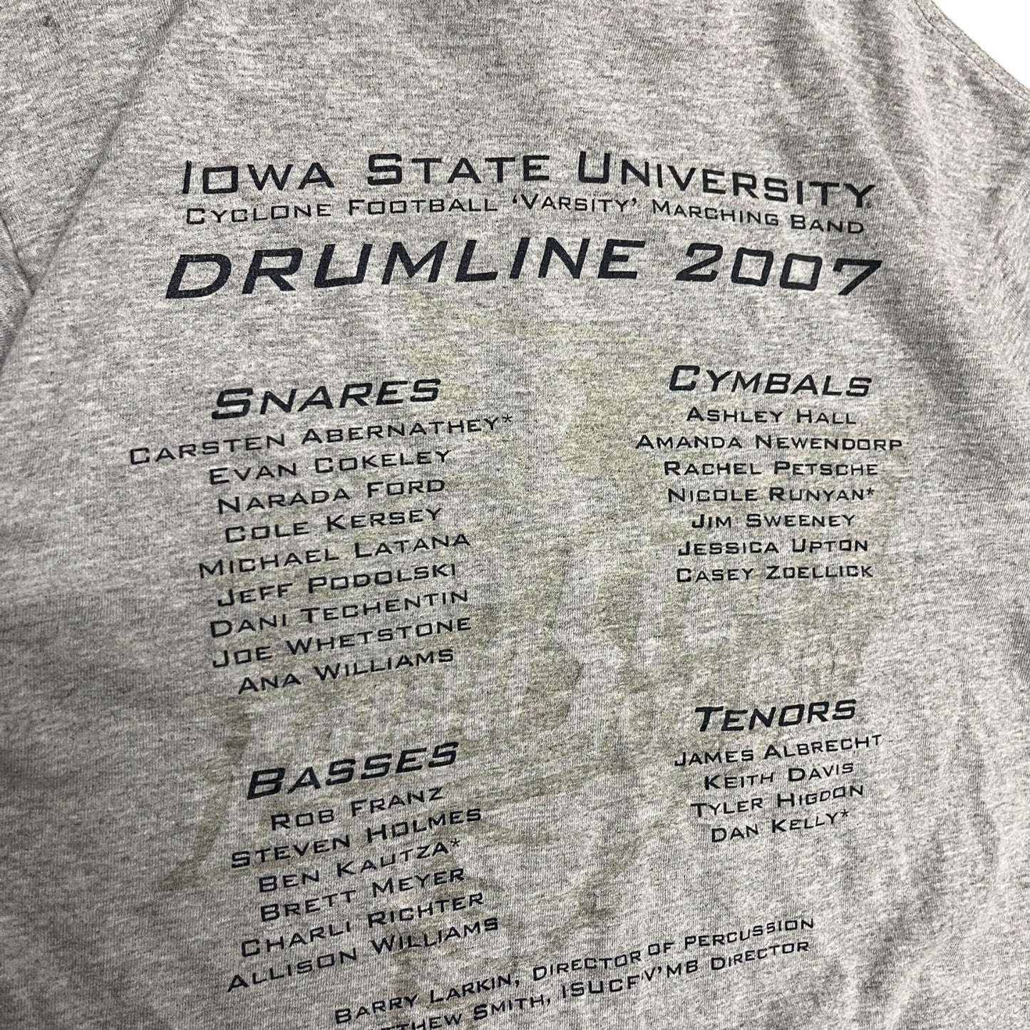 Y2K Iowa State Drumline Grey & Navy Tee