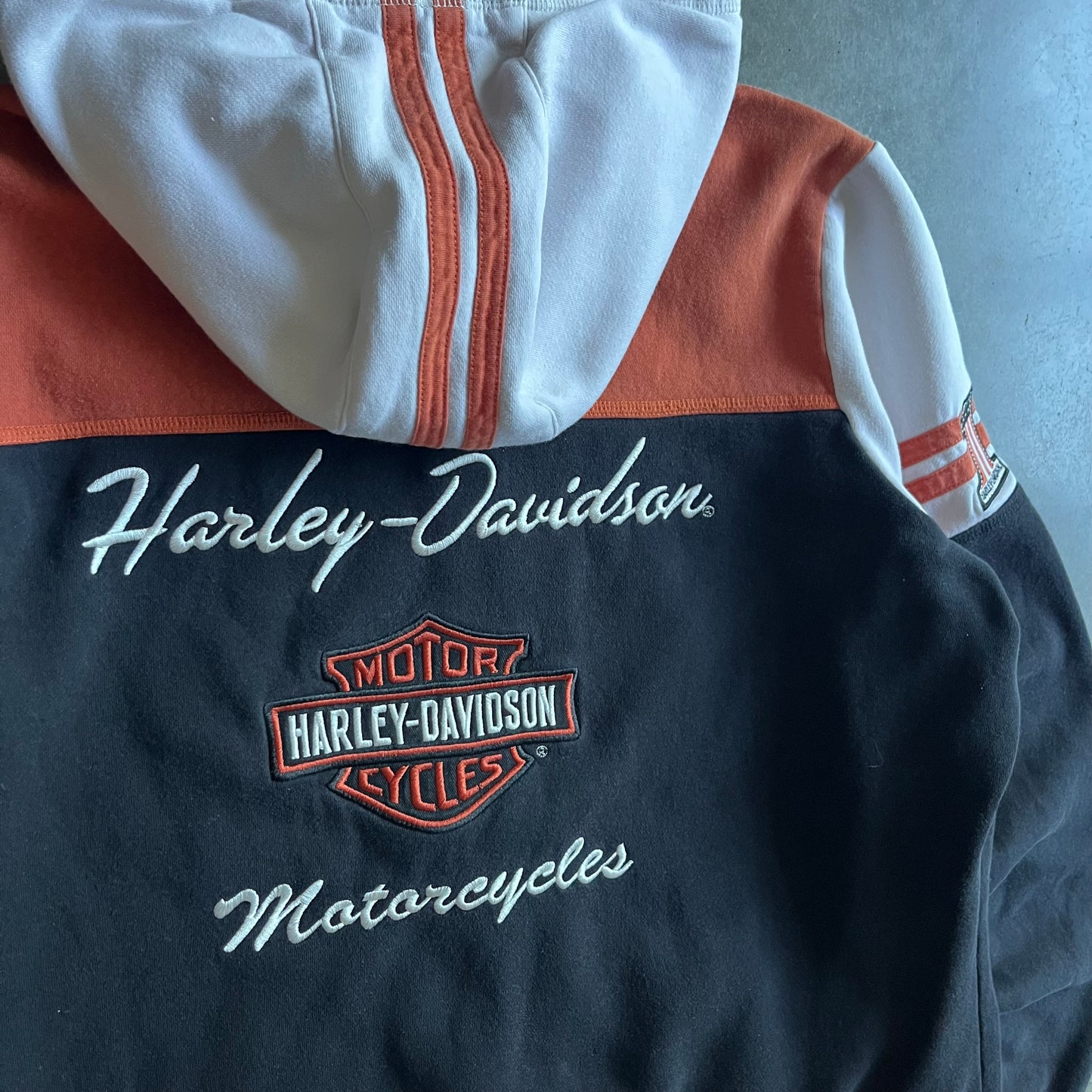 Y2K Harley Davidson Tri-Color Block Zip-Up