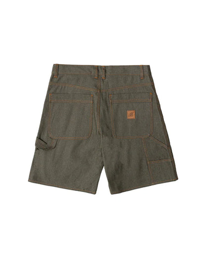 Brigade - Raw Denim Double Knee Shorts - Olive