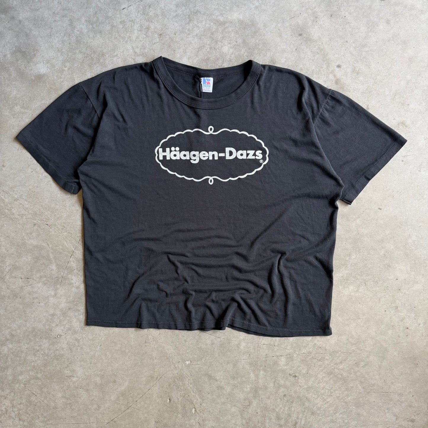 Vintage 80s Russell Häagen-Daz Black Employee T Shirt Black