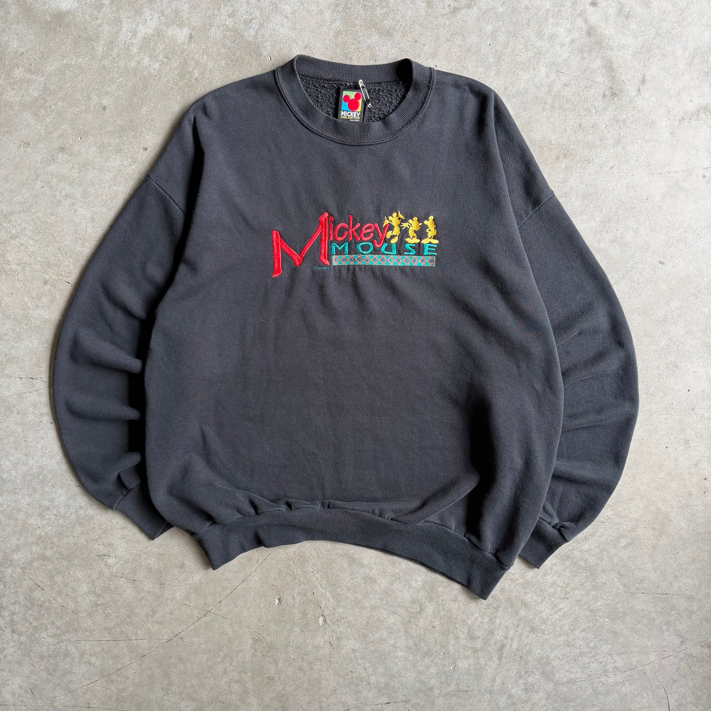 Vintage Velva Sheen Embroidered Mickey Mouse Sweatshirt