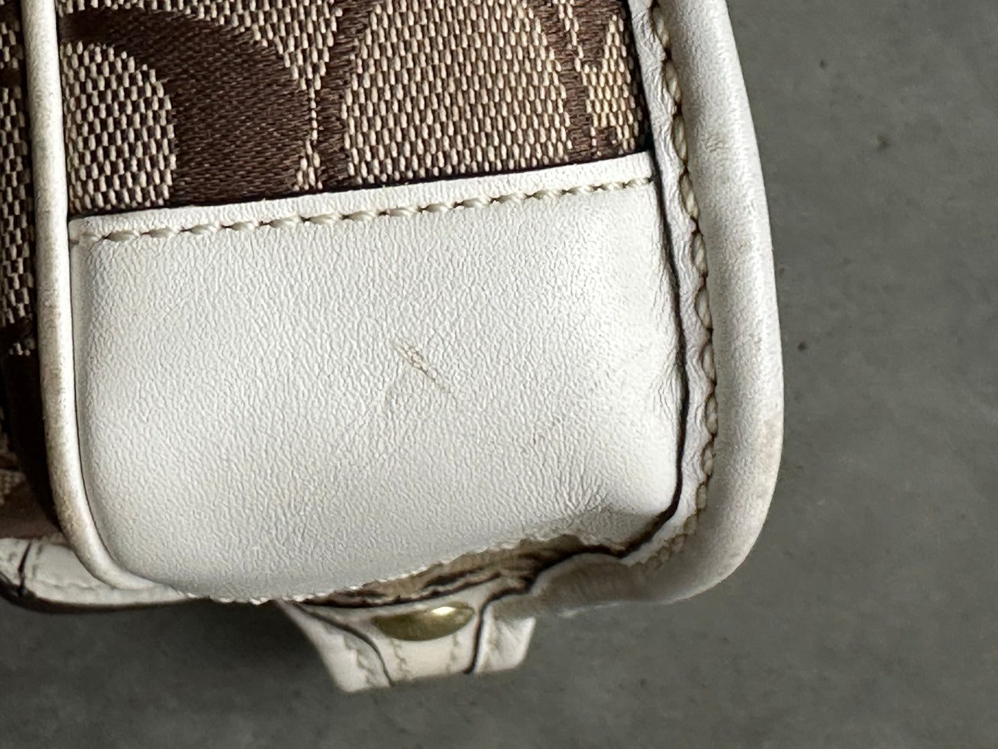 Coach Y2K Signature Mini Shoulder Bag Tan/White