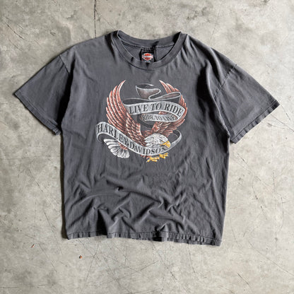 Vintage Harley Davidson ‘Live To Ride’ Eagle St Barths Faded T Shirt